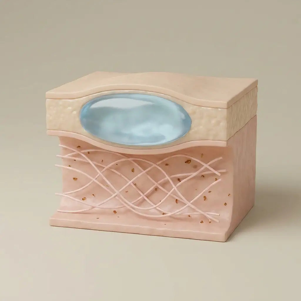 Filler sitting above an unaddressed weakened collagen layer