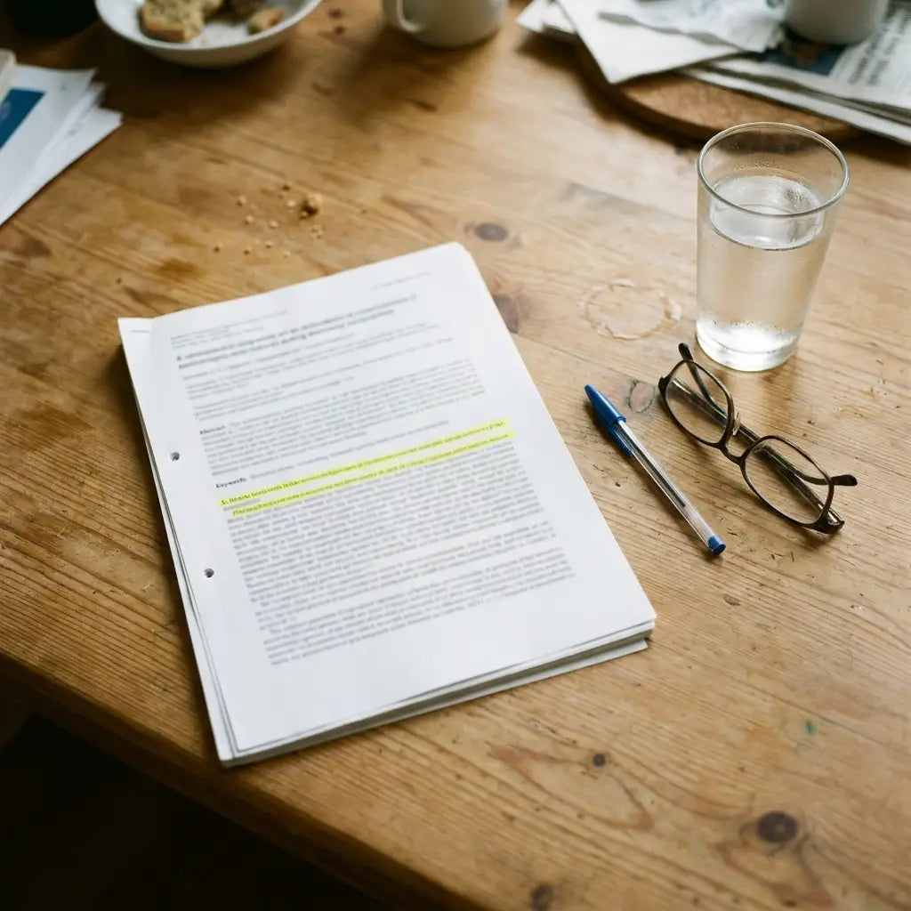 A printed journal article with highlighted passages