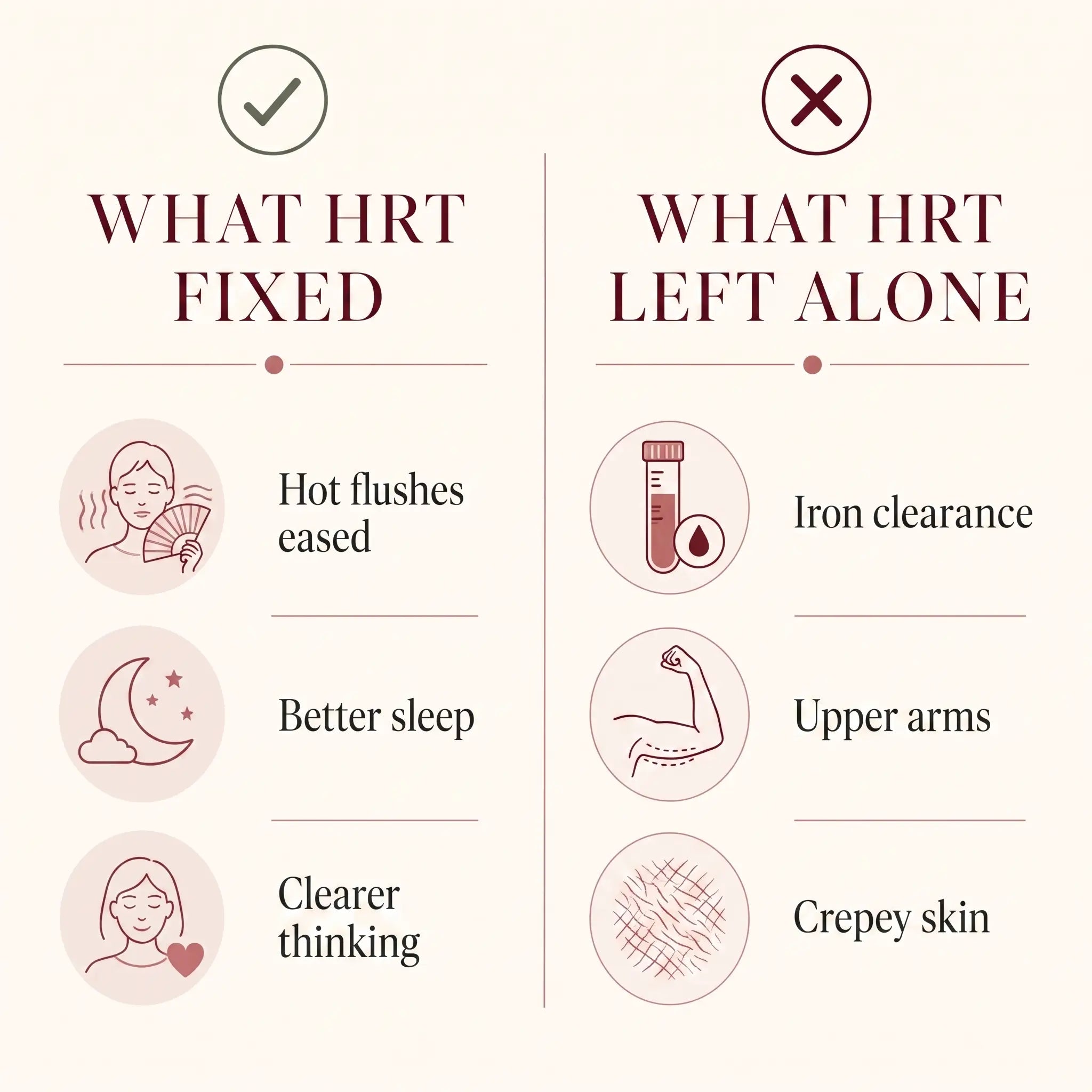 What HRT resolved versus what it left untouched