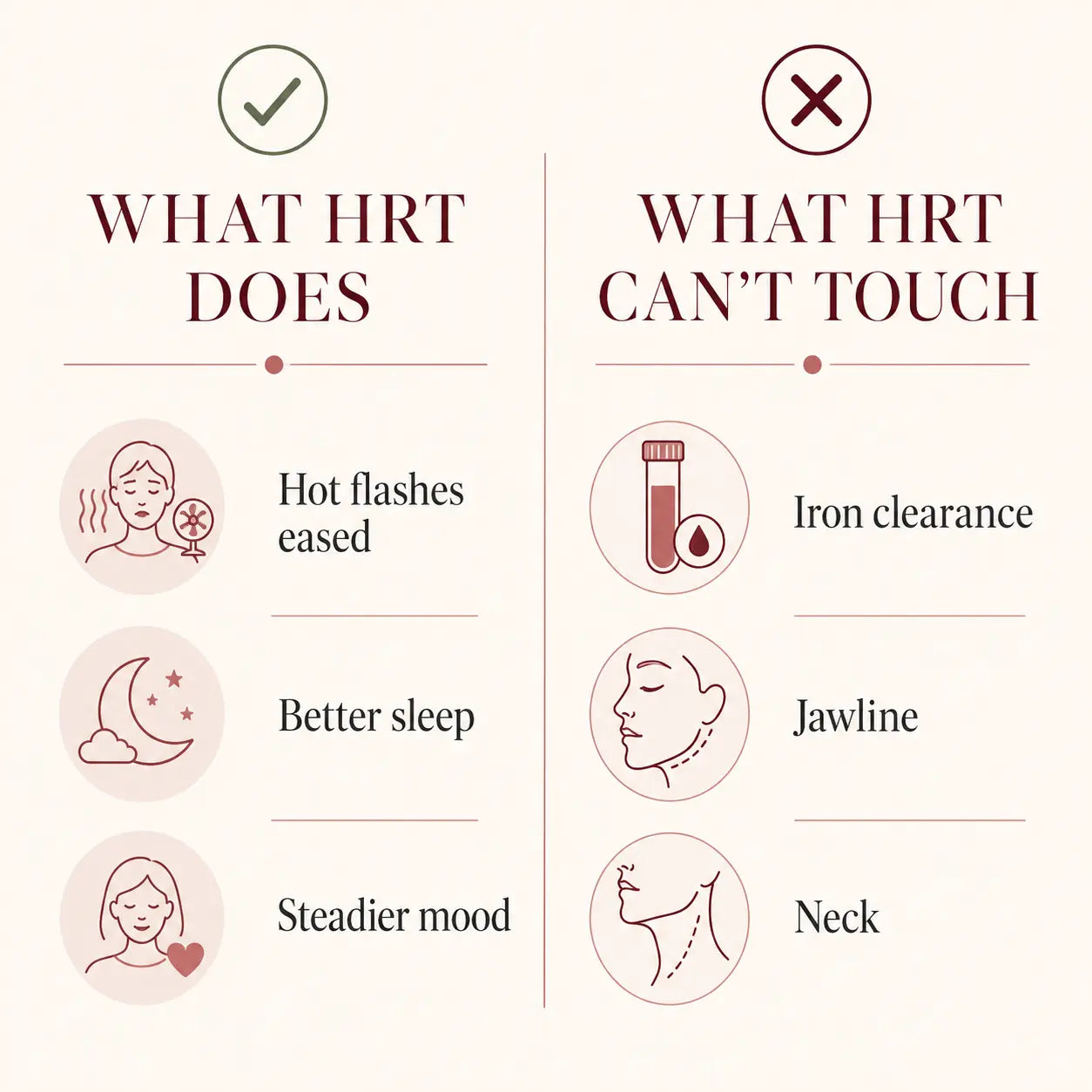 What HRT does versus what HRT can't touch